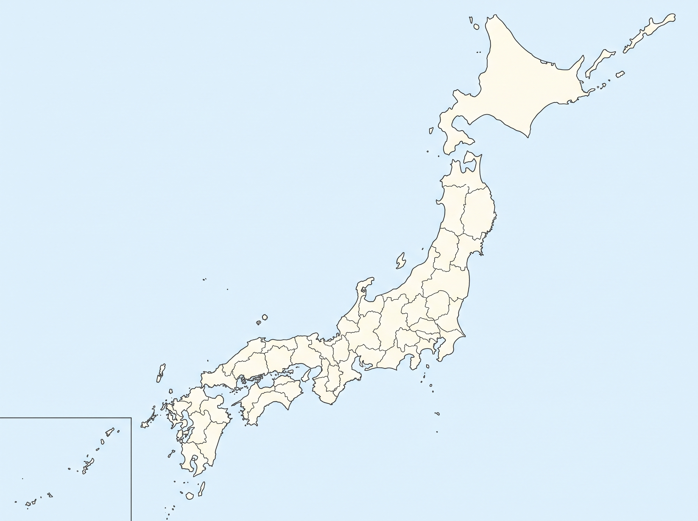 日本白地図